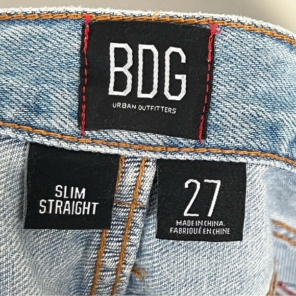 BDG High-Waisted Slim Straight Jean – Floral Patchwork Size 28 Ankle Raw Hem - Picture 11 of 16